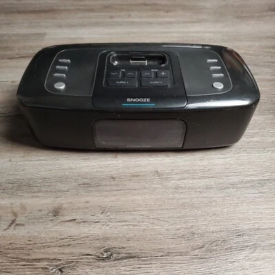 Radio reloj negro Memorex MI4290PB para iPhone y iPod Foto 1 de 4