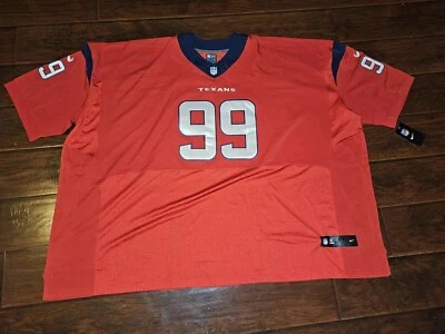  Camiseta deportiva roja de los Houston Texans #99 JJ Watt talla para hombre 60 8xL Foto 1 de 4