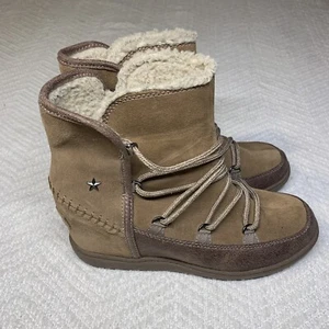 Skechers Suede Lace Up Ankle Boot Booties, Tan, 48591, Women's 7.5 - Picture 1 of 13