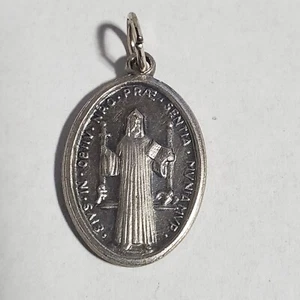 Reliquia católica vintage de San Benito Ex Indumentis medalla religiosa - Imagen 1 de 6