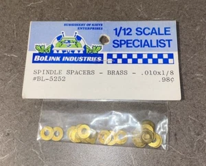 1/12th VINTAGE BOLINK Brass Spindle Spacers 0.010 x 1/8" BL-5252 NIP - Picture 1 of 2