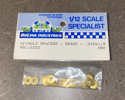 1/12th VINTAGE BOLINK Brass Spindle Spacers 0.010 x 1/8" BL-5252 NIP - Image 1 of 2