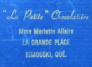 PETITE CHOCOLATIERE MATCHBOOK COVER: RIMOUSKI, QUEBEC EMPTY MATCHCOVER -D - Imagen 1 de 2