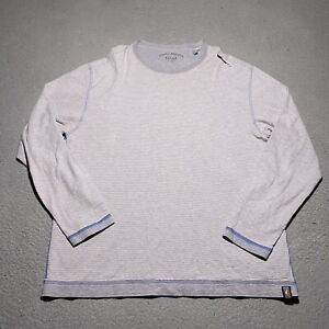 Tommy Bahama Long Sleeve T Shirt Mens XL Gray Stripe Crew Neck Cotton Nylon