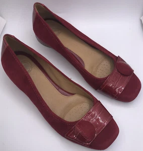 Nurture Red Suede Croc Print Patent Leather 8.5M Driving Loafer Comfort Shoe EUC - Picture 1 of 10