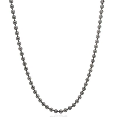 Collana a pallina militare mm 5 in acciaio lucido con chiusura a barilotto cm 46 - Immagine 1 di 3