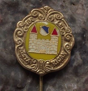 Ricany Town by Prague 400th Anniversary Coat of Arms Heraldic Crest Pin Badge - Picture 1 of 2