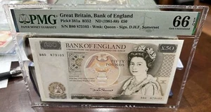 GREAT BRITAIN 1981 1988 50 POUNDS £50 QEII GEM UNC PMG 66 EPQ - Bild 1 von 2