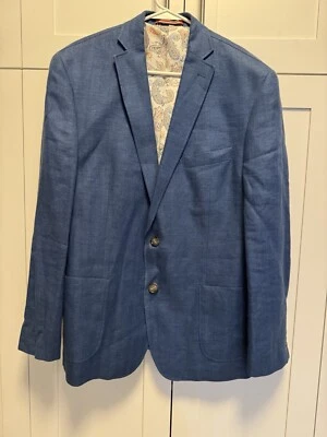 Abrigo blazer deportivo de algodón de lino talla 44R 44 R Tallia azul para hombre $250 Foto 1 de 4