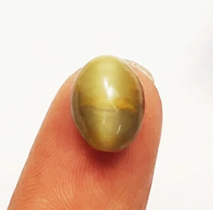 Piedra preciosa suelta 100 % natural ojo de gato 3,10 quilates certificada con regalo gratis - Imagen 1 de 6