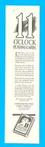1926 Playing Cards antique PRINT AD 11 o'clock games - Picture 1 of 3