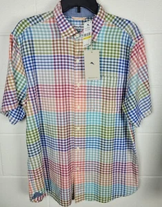 Neu mit Etikett Tommy Bahama Grand View Hemd mit Gingham-Muster und Knopfleiste mehrfarbig kariert S - Bild 1 von 7