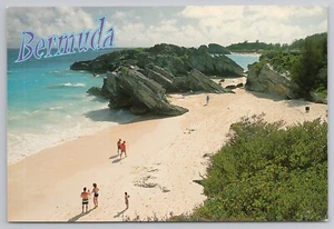 Tarjeta postal Warwick Long Bay Bermudas de arena rosa playas y agua turquesa - Imagen 1 de 2