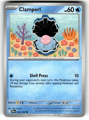 Pokemon SV10: Destined Rivals Card 054/182 Clamperl - Image 1 of 4