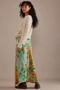 Maxi gonna slip Anthropologie Kachel floreale nuova senza etichette donna taglia 18W casual romantica - Foto 1 di 10