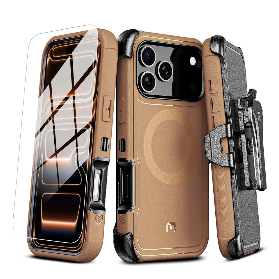 Funda para iPhone 17 Pro Max con funda con clip para cinturón, Maverick Series 17 Pro Max... Foto 1 de 4