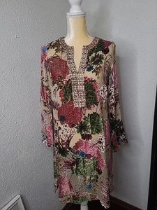 Tracy Porter Tunika Seidenkleid Perlen Blumenmuster Größe S Beschreibung lesen  - Bild 1 von 11