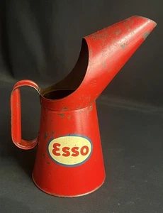 ESSO VINTAGE QUART OIL POURER JUG CAN GARAGE FORECOURT PETROL DISPLAY MEASURE - Picture 1 of 13