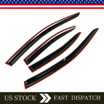Wind Deflector For Mitsubishi Lancer 08-17 4Pcs 3D Wavy JDM Mugen Style Tape-on - Image 1 of 4