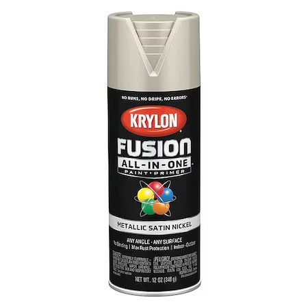 Krylon K02772007 Metallic Spray Paint, Satin Nickel, Metallic, Solvent, 12 Oz - Image 1 of 1
