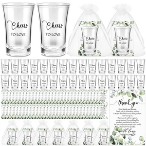 100 Sets Wedding Favors for Guests Wedding Shot Glasses Cheers to Love Acryli... - Picture 1 of 6