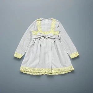 Vintage Sears Winnie the Pooh Girls White & Yellow Lace Bow Disney Dress Size 7 - Picture 1 of 7