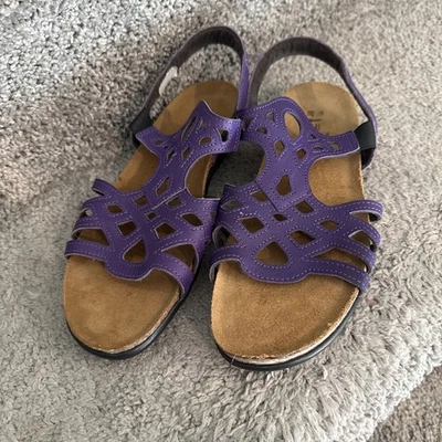 Sandalias con cordones NAOT REBECCA de cuero ciruela para mujer talla L8/EU39 Foto 1 de 4