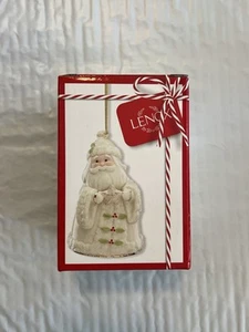 Lenox Holiday Cheer Santa Ornament Holding Star Holly Accents White/Gold NEW - Picture 1 of 4