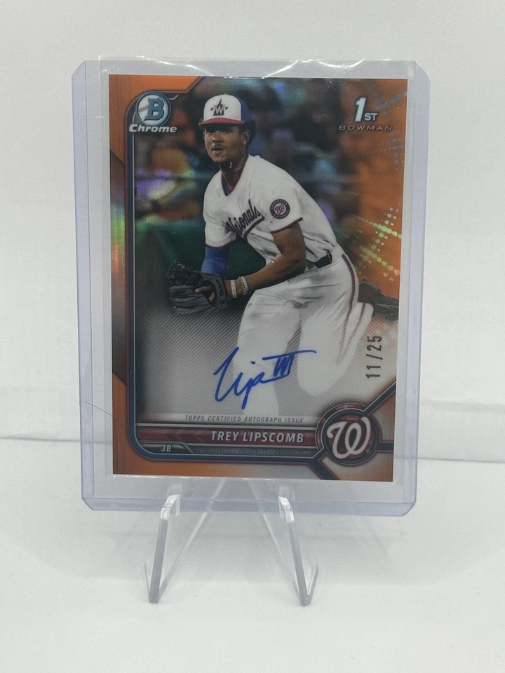2022 Bowman Chrome Draft Trey Lipscomb 1st Orange Refractor Auto11/25 - Image 1 of 1