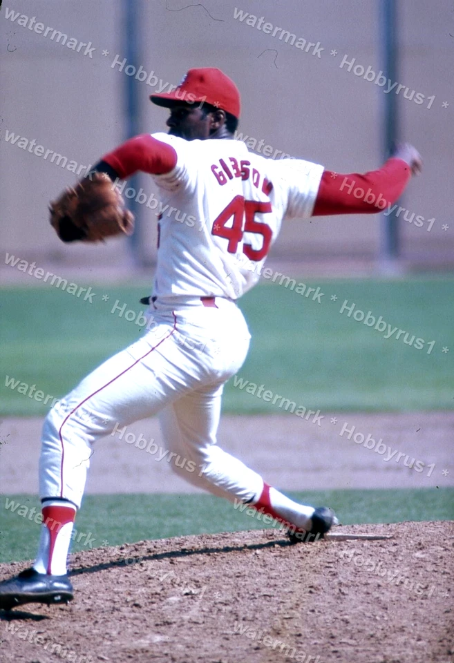 BOB GIBSON St Louis Cardinals 1968 WORLD SERIES MLB Original 35mm Photo Slide Foto 1 de 1
