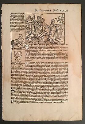 Blatt CCXVII  VERSEHGANG  Aus Der Schedel Weltchronik 1493, S/w, Dürer, Mende 25 • 520€
