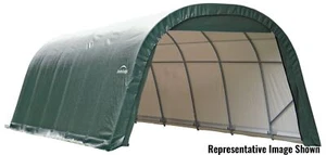 Garage 13 x 28 x 10 ft. Round Standard Green - Picture 1 of 19
