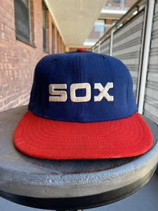 fitted vintage leather band new era sox cap roman 6 5/8 - Picture 1 of 8