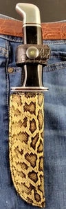 Buck Knives 119 Scheide Rechtszug mit Authentic PYTHON Skin Custom Made - Bild 1 von 12