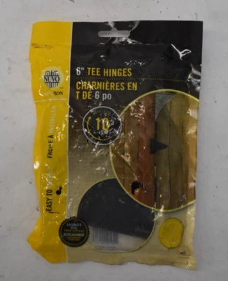 Paquete de 2 bisagras de camiseta Nuvo Iron 6" acero galvanizado negro TH6BLK/B nomenclatura Foto 1 de 4