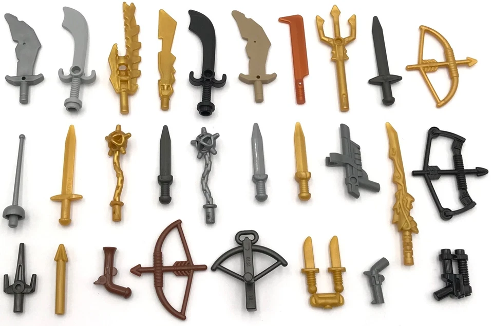 Lego New Minifigure Weapons Swords Crossbow Guns Castle Knight Pieces You Pick! - Image 1 of 1