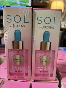 Sol (2) By Jergens Sunless Tanning Serum Deeper By The Drop Face & Body 1oz - Picture 1 of 4