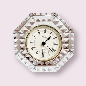Vintage French Crystal Clock Staiger Quartz Movement West Germany 5”Diameter - Picture 1 of 5