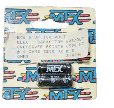 MTX 2ps 6uF 100V Electrolytic Non-Polarized Speaker Crossover Capacitor 6 MFD