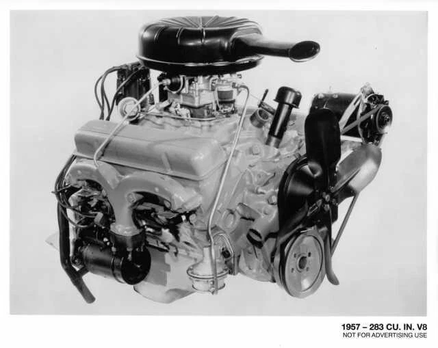 1957 Chevrolet 283 Cu In V8 Engine Press Photo 0107 - Image 1 of 1