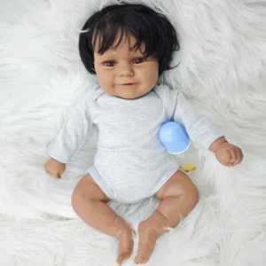 20inches Reborn Baby Toddler Dolls Soft Body Vinyl Black Skin African American - Picture 1 of 8