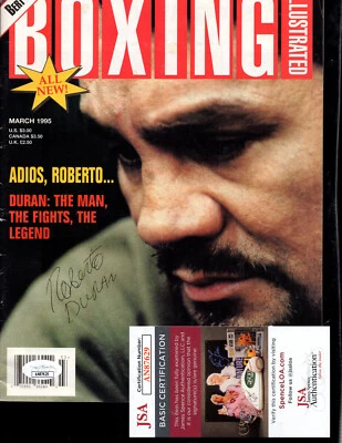 ROBERTO DURAN HOF Signed Auto Boxing Illustrated March 1995 Magazine JSA 💎 COA - Image 1 of 4