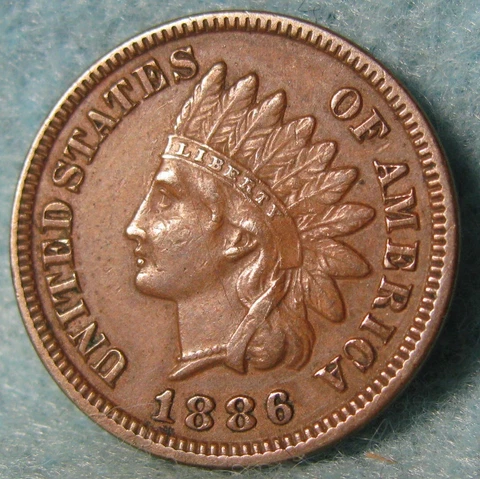 1886 Type 1 Indian Head Penny Small Cent United States Coin #358 Cover