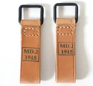 AUSTRIAN ARMY WW1 WWI REPRO SET OF 2 Y-STRAP BELT LOOPS D-RINGS marked 1915 - Picture 1 of 2