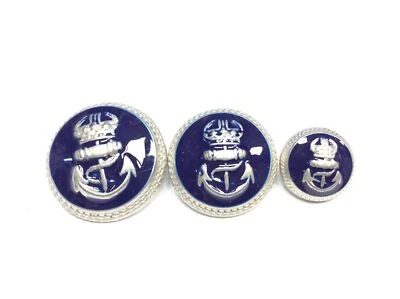 SET 11 BOTTONI BLAZER MARINARI  BLU ARGENTO - Immagine 1 di 3