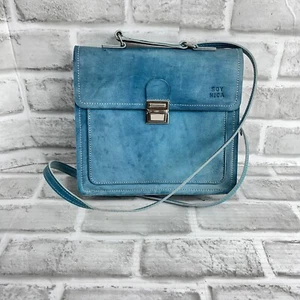 Soy Nica Women's Blue Distressed Look Leather Crossbody Strap Shoulder Bag - Picture 1 of 13