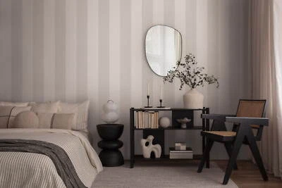 Papel pintado no tejido rayas textura textil look gris beige 3979-73 (3,47£/1m²) Foto 1 de 4