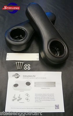 STEELENG EZGO/Club Car/Yamaha Golf Cart Rear Seat Arm Rest Cushion Cup Holder (Black)