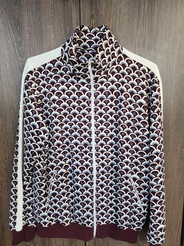 Giacca track Logo Valentino Uomo Burgendy Bianco 100% autentica made in Italy