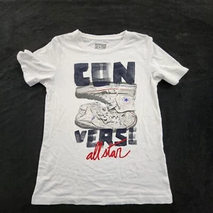 Converse All Star White Short Sleeve Cotton T-Shirt Youth M - Picture 1 of 8